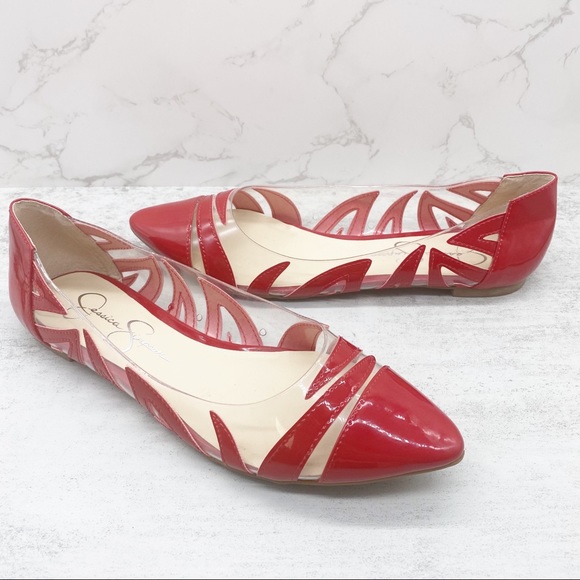 Jessica Simpson- Red and Clear Flats 8.5 - Picture 3 of 8